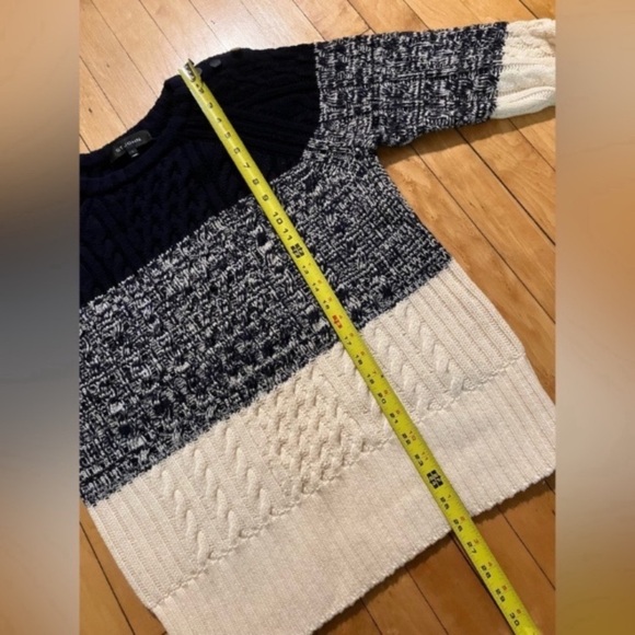 St. John Cable Knit Color Block Sweater - Picture 5 of 8